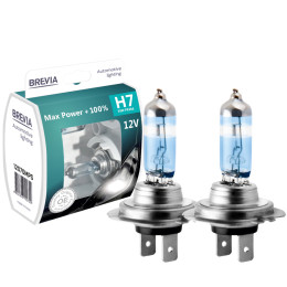 Галогенні автолампи H7 Brevia Max Power підвищеної яскравості +100 відсотків комплект 2шт (12070MPS)