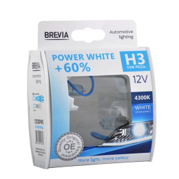 Галогенові лампи BREVIA H3 12V POWER WHITE +60% 12030PWS