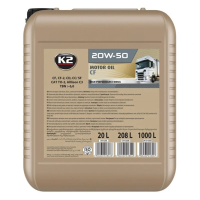 Олива моторна K2 CF 20W-50 20 л (O41020E) Олива моторна K2 CF 20W-50 20 л (O41020E)