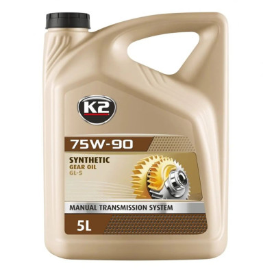 Олива трансмісійна K2 Synthetic Gear Oil GL-4/GL-5 75W-90 5 л (O5565E)