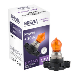 Галогенова лампа PY24W Brevia AMBER Power підвищена яскравість +30 відсотків 1шт (12229C)