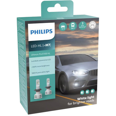 Комплект автоламп Philips LED H7 11972U51 12/24V Ultinon Pro5100 +160% X2 (шт.) Комплект автоламп Philips LED H7 11972U51 12/24V Ultinon Pro5100 +160% X2 (шт.)