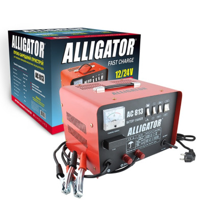 Пускозарядний пристрій Alligator 12-24В для свинцево-кислотних АКБ 45А автоматичний старт (AC813) Пускозарядний пристрій Alligator 12-24В для свинцево-кислотних АКБ 45А автоматичний старт (AC813)