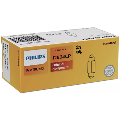 Автолампа вказівна Philips 12864 Festoon T10,5x43 12V 5W (SV8,5) (шт.) Автолампа вказівна Philips 12864 Festoon T10,5x43 12V 5W (SV8,5) (шт.)