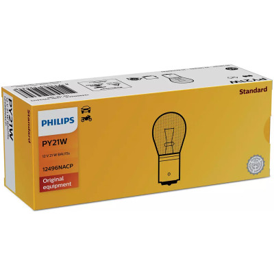 Автолампа вказівна Philips 12496 PY21W 12V (BAU15s) Amber (шт.) Автолампа вказівна Philips 12496 PY21W 12V (BAU15s) Amber (шт.)