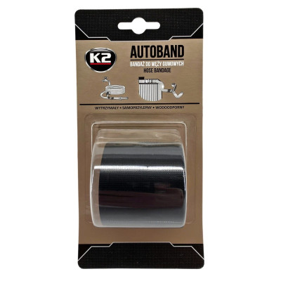 Стрічка клейка високотемпературна для ремонту гумових шлангів K2 Autoband чорна 5 см x 3 м (B3000)
