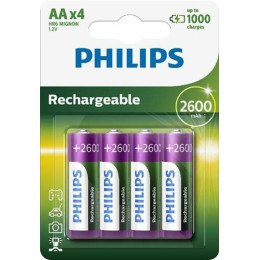 Акумулятор Philips R6/AA MULTILIFE 2600mAh B4 (блістер) (шт.) Акумулятор Philips R6/AA MULTILIFE 2600mAh B4 (блістер) (шт.)
