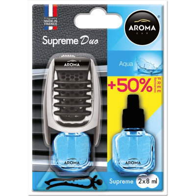 Ароматизатор для авто 8 мл Aroma Car Supreme Duo Aqua свежесть для машины (92253) Ароматизатор для авто 8 мл Aroma Car Supreme Duo Aqua свежесть для машины (92253)