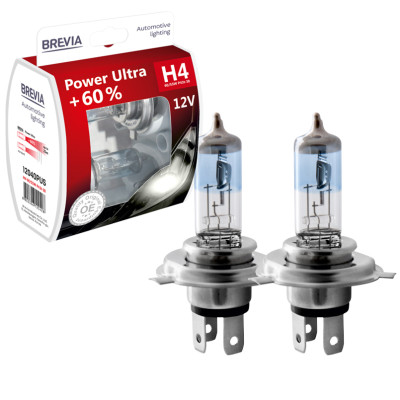 Галогенові лампи BREVIA H4 POWER ULTRA +60% 12040PUS