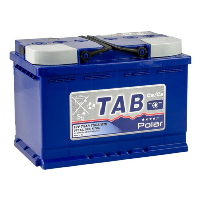 Автомобильный аккумулятор 75 Ah/12V TAB Polar Blue Euro Автомобильный аккумулятор 75 Ah/12V TAB Polar Blue Euro