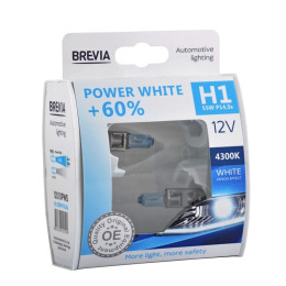 Галогенові лампи BREVIA H1 POWER WHITE +60% 12010PWS