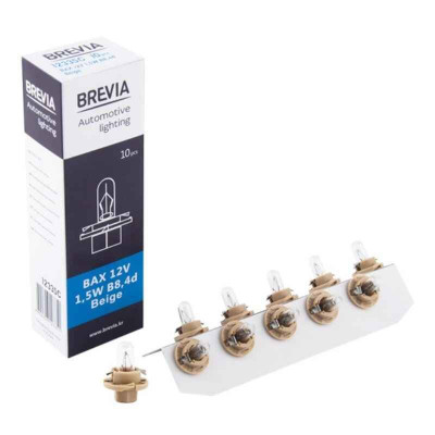 Галогенні автолампи Brevia BAX 1.5W 12V комплект 10 штук в упаковці (12335C)