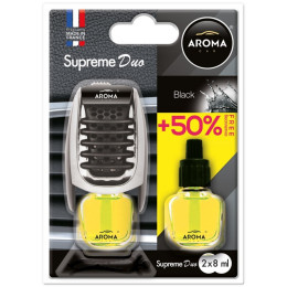 Автомобильный ароматизатор Aroma Car Supreme Duo Black 8 мл для салона авто (92259)