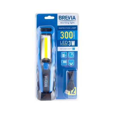 Фонарь для СТО для охоты для рыбалки светодиодный Brevia 3W COB+1W LED 300lm 2000mAh (11320) Фонарь для СТО для охоты для рыбалки светодиодный Brevia 3W COB+1W LED 300lm 2000mAh (11320)